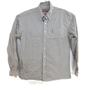 Cinch Shirt Mens Large White Black Red Modern Fit Geometric Western Button Down